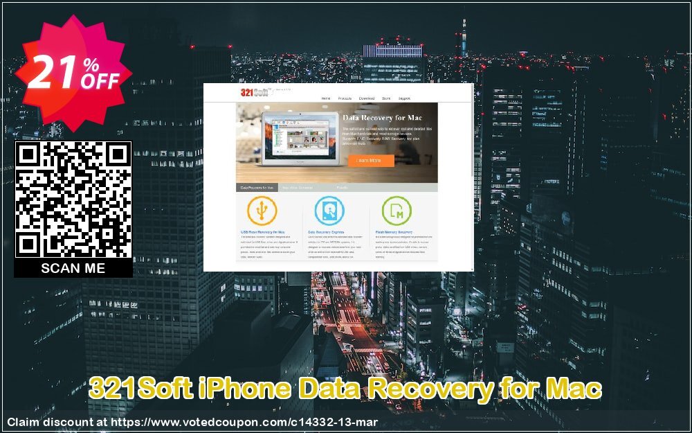 321Soft iPhone Data Recovery for MAC Coupon, discount Twitter 20% OFF. Promotion: Twitter 20% OFF