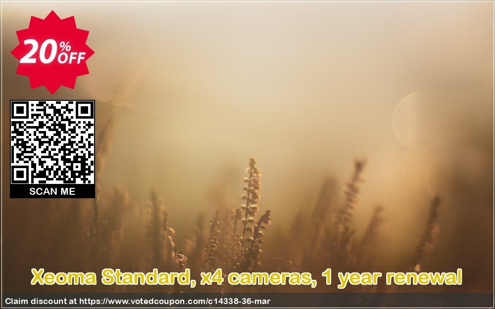 Xeoma Standard, x4 cameras, Yearly renewal Coupon Code May 2024, 20% OFF - VotedCoupon