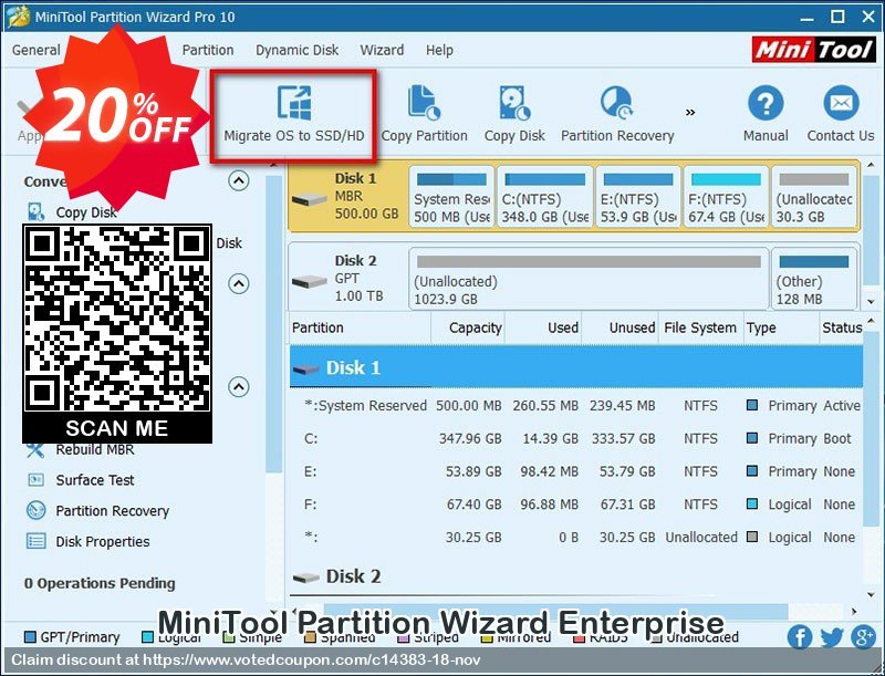 MiniTool Partition Wizard Enterprise Coupon Code Dec 2023, 20% OFF - VotedCoupon