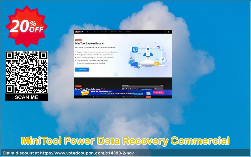MiniTool Power Data Recovery Commercial Coupon, discount 20% off. Promotion: reseller 20% off