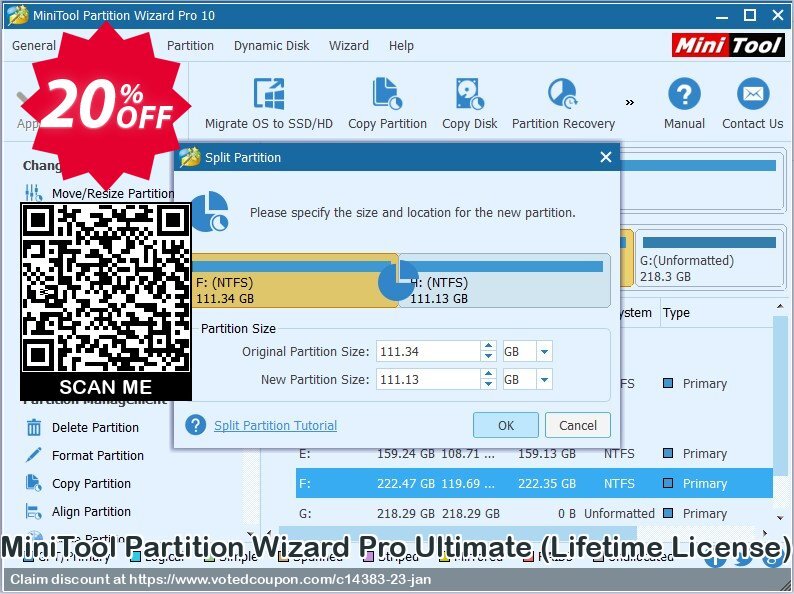 MiniTool Partition Wizard Pro Ultimate, Lifetime Plan  Coupon, discount 20% off. Promotion: MiniTool Partition Wizard Professional discount promo code