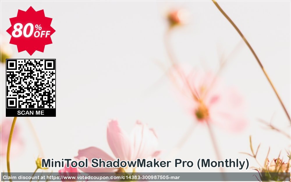 MiniTool ShadowMaker Pro, Monthly  Coupon, discount 76% OFF MiniTool ShadowMaker Pro (Monthly), verified. Promotion: Formidable discount code of MiniTool ShadowMaker Pro (Monthly), tested & approved