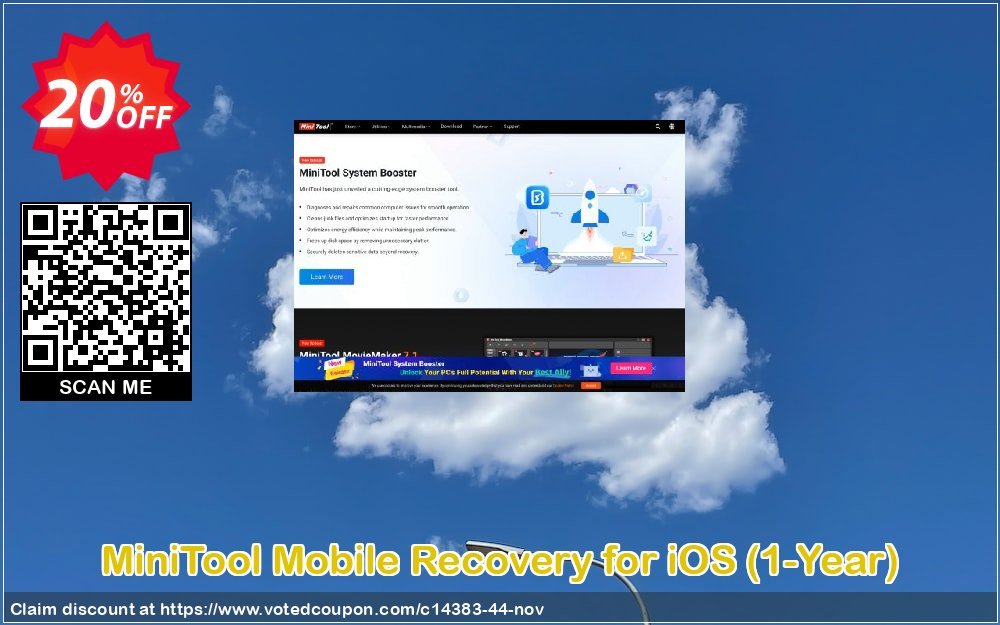 Get 20% OFF MiniTool Mobile Recovery for iOS, 1-Year Coupon