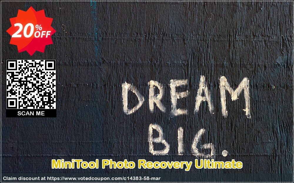 MiniTool Photo Recovery Ultimate Coupon, discount 20% off. Promotion: