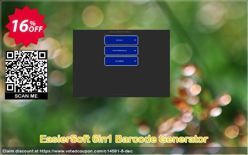 EasierSoft 6in1 Barcode Generator Coupon, discount EasierSoft discount (14591). Promotion: EasierSoft discount offer (14591)