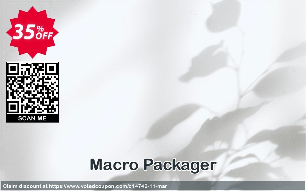 MACro Packager Coupon, discount macro_35_dis. Promotion: 