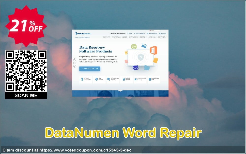 DataNumen Word Repair Coupon, discount Education Coupon. Promotion: Coupon for educational and non-profit organizations
