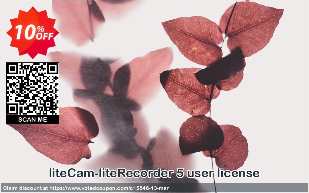 liteCam-liteRecorder 5 user Plan Coupon, discount liteCam discount codes (15846). Promotion: 