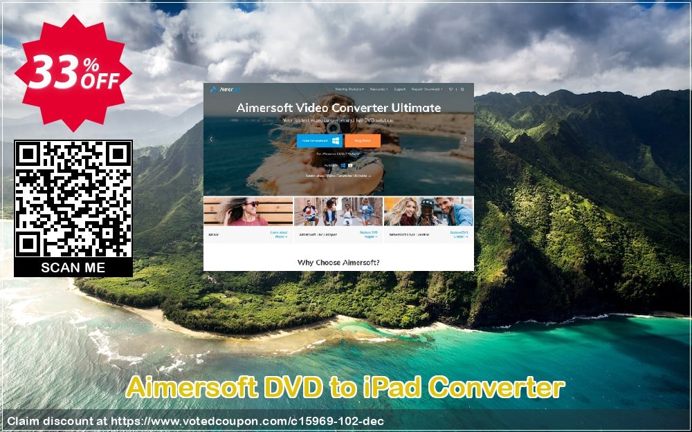 Aimersoft DVD to iPad Converter Coupon, discount 15969 Aimersoft discount. Promotion: 