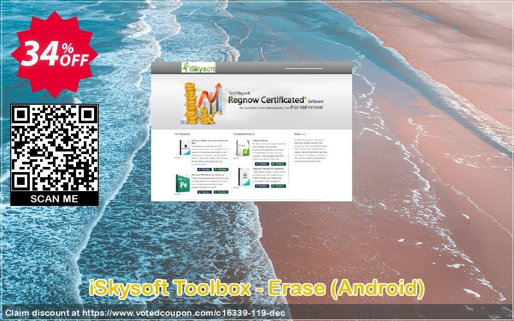 iSkysoft Toolbox - Erase, Android  Coupon, discount iSkysoft discount (16339). Promotion: iSkysoft coupon discount code 100% active