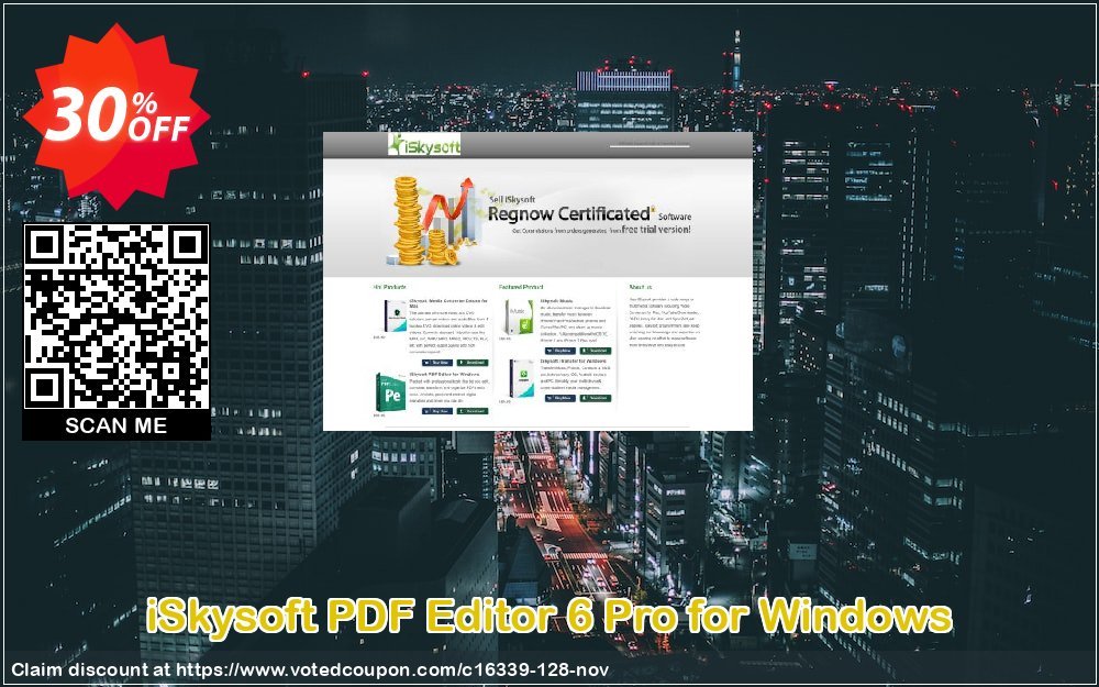 iSkysoft PDF Editor 6 Pro for WINDOWS Coupon, discount iSkysoft discount (16339). Promotion: iSkysoft coupon discount code 100% active