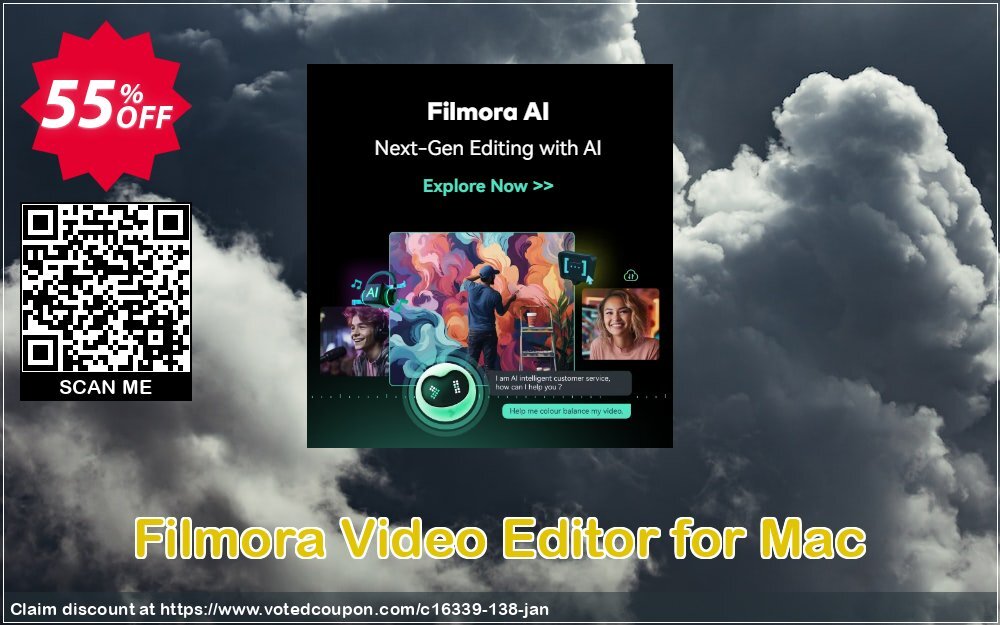 Filmora Video Editor for MAC Coupon, discount 55% OFF Filmora Video Editor for Mac, verified. Promotion: Fearsome promotions code of Filmora Video Editor for Mac, tested & approved