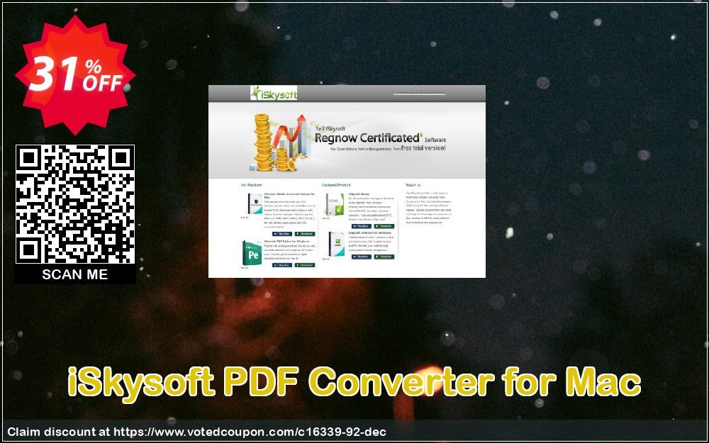 iSkysoft PDF Converter for MAC Coupon, discount iSkysoft discount (16339). Promotion: iSkysoft coupon code active