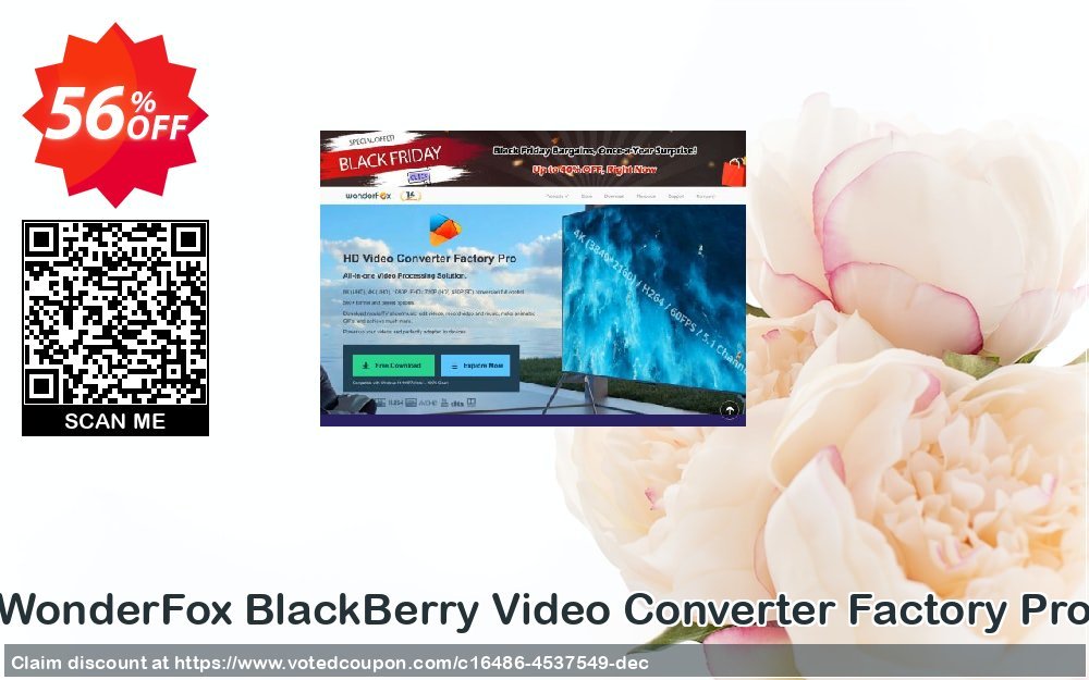 WonderFox BlackBerry Video Converter Factory Pro Coupon, discount BlackBerry Video Converter Factory Pro special promo code 2023. Promotion: special promo code of BlackBerry Video Converter Factory Pro 2023
