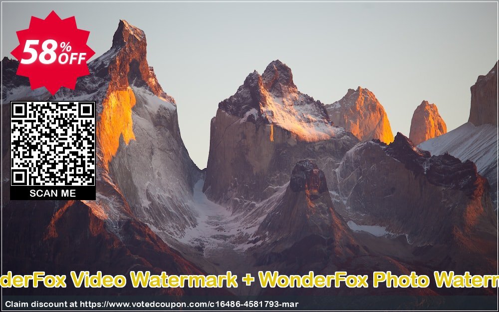 WonderFox Video Watermark + WonderFox Photo Watermark Coupon, discount WonderFox Video Watermark + WonderFox Photo Watermark wondrous deals code 2024. Promotion: wondrous deals code of WonderFox Video Watermark + WonderFox Photo Watermark 2024