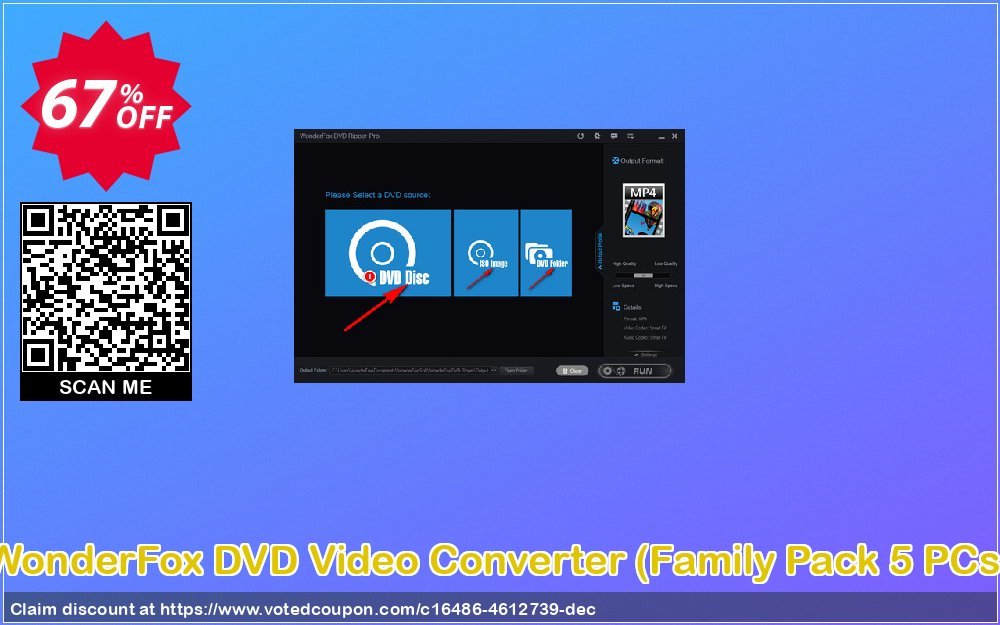 WonderFox DVD Video Converter, Family Pack 5 PCs 