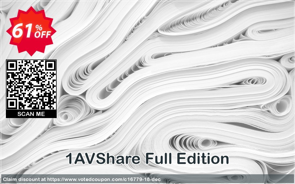 1AVShare Full Edition Coupon, discount GLOBAL40PERCENT. Promotion: 90% Discount