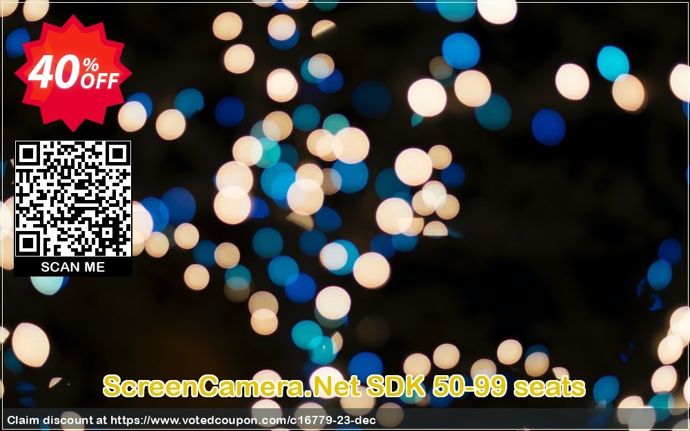 ScreenCamera.Net SDK 50-99 seats Coupon, discount GLOBAL40PERCENT. Promotion: 90% Discount