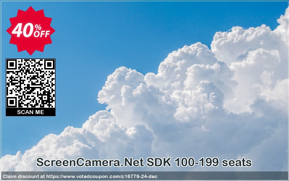 ScreenCamera.Net SDK 100-199 seats Coupon, discount GLOBAL40PERCENT. Promotion: 90% Discount