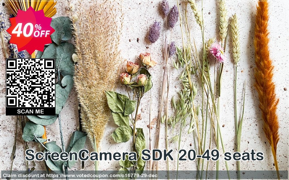 ScreenCamera SDK 20-49 seats Coupon, discount GLOBAL40PERCENT. Promotion: 90% Discount