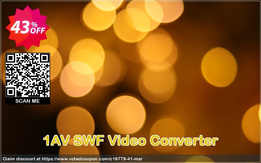 1AV SWF Video Converter Coupon, discount GLOBAL40PERCENT. Promotion: 90% Discount