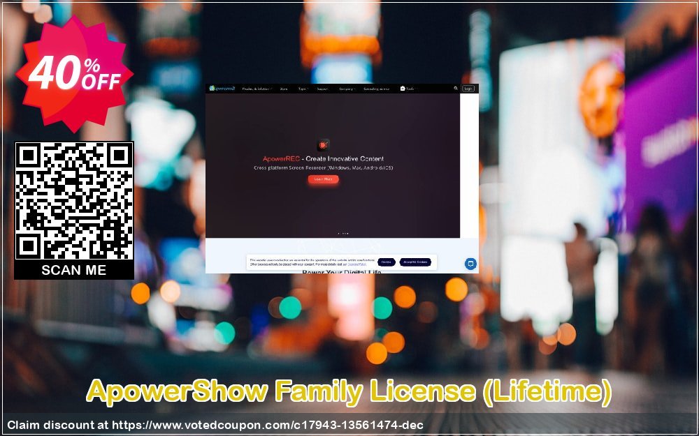 ApowerShow Family Plan, Lifetime  Coupon, discount ApowerShow Family License (Lifetime) Excellent discounts code 2024. Promotion: Excellent discounts code of ApowerShow Family License (Lifetime) 2024