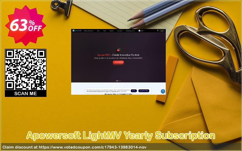 Apowersoft LightMV Yearly Subscription Coupon, discount LightMV Yearly Subscription formidable promotions code 2023. Promotion: formidable promotions code of LightMV Yearly Subscription 2023