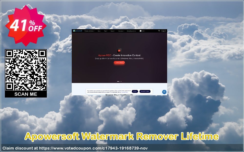 Apowersoft Watermark Remover Lifetime Coupon, discount Watermark Remover Personal License (Lifetime) awful discounts code 2023. Promotion: awful discounts code of Watermark Remover Personal License (Lifetime) 2023