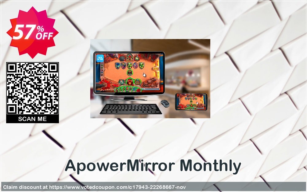 ApowerMirror Monthly Coupon, discount ApowerMirror Personal License (Monthly Subscription) Impressive deals code 2023. Promotion: Impressive deals code of ApowerMirror Personal License (Monthly Subscription) 2023