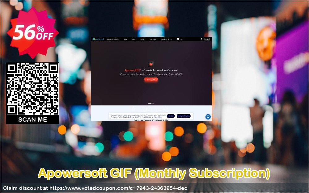 Apowersoft GIF, Monthly Subscription  Coupon, discount Apowersoft GIF Personal License (Monthly Subscription) Best sales code 2024. Promotion: Best sales code of Apowersoft GIF Personal License (Monthly Subscription) 2024