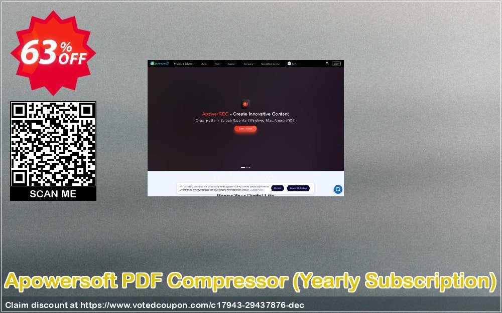 Apowersoft PDF Compressor, Yearly Subscription  Coupon, discount Apowersoft PDF Compressor Personal License (Yearly Subscription) Amazing sales code 2024. Promotion: Amazing sales code of Apowersoft PDF Compressor Personal License (Yearly Subscription) 2024