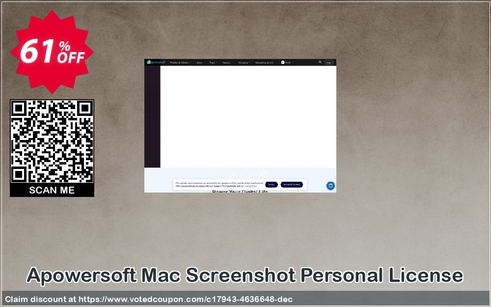 Apowersoft MAC Screenshot Personal Plan Coupon, discount Apowersoft Mac Screenshot Personal License wondrous promo code 2024. Promotion: wondrous promo code of Apowersoft Mac Screenshot Personal License 2024