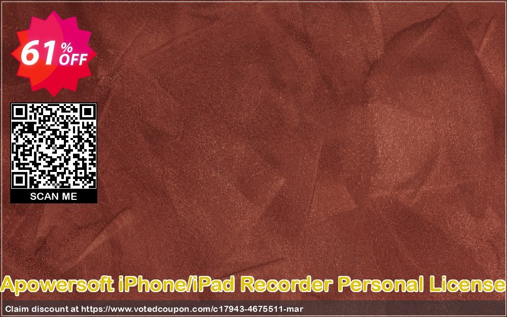 Apowersoft iPhone/iPad Recorder Personal Plan Coupon Code Apr 2024, 61% OFF - VotedCoupon