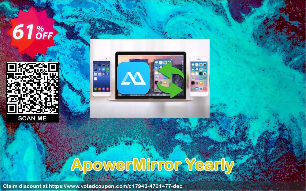 ApowerMirror Yearly Coupon, discount ApowerMirror Personal License (Yearly Subscription) stirring sales code 2024. Promotion: staggering discounts code of ApowerMirror Personal License (Yearly Subscription) 2024