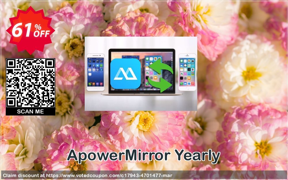 ApowerMirror Yearly Coupon, discount ApowerMirror Personal License (Yearly Subscription) stirring sales code 2025. Promotion: staggering discounts code of ApowerMirror Personal License (Yearly Subscription) 2024
