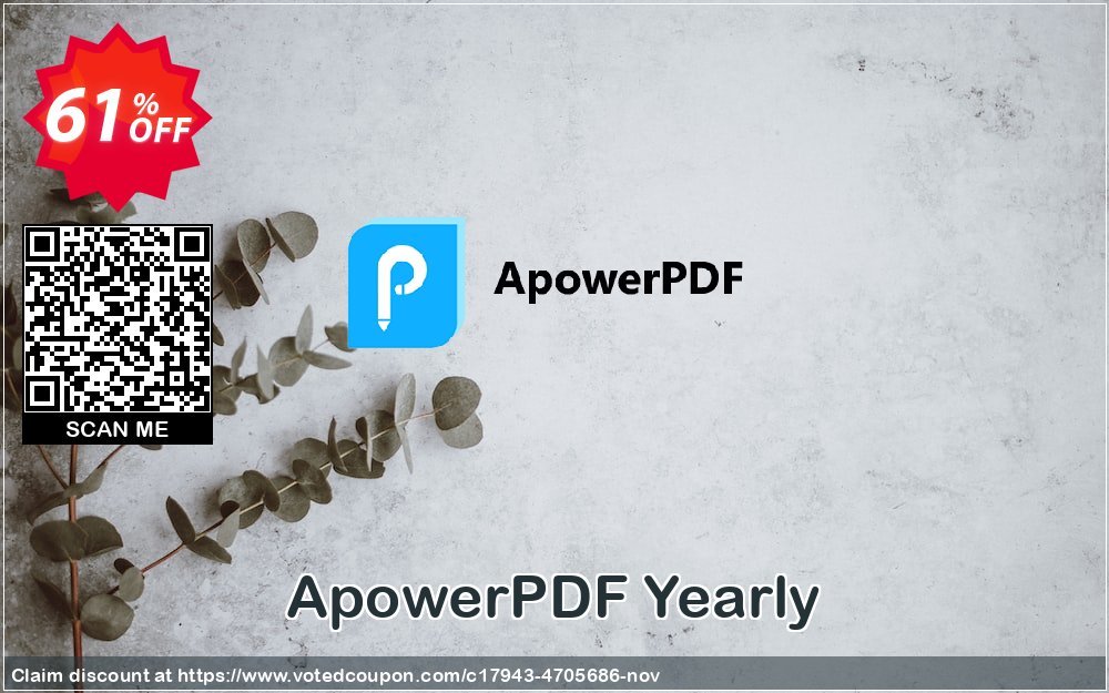 ApowerPDF Yearly Coupon, discount ApowerPDF Personal License (Yearly Subscription) stirring offer code 2024. Promotion: staggering sales code of ApowerPDF Personal License (Yearly Subscription) 2024