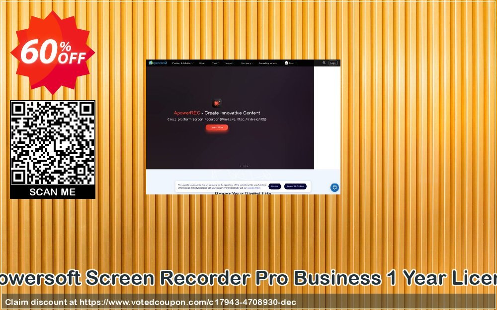 Apowersoft Screen Recorder Pro Business Yearly Plan Coupon, discount Apowersoft Screen Recorder Pro Commercial License (Yearly Subscription) stirring promo code 2024. Promotion: imposing discount code of Apowersoft Screen Recorder Pro Commercial License (Yearly Subscription) 2024