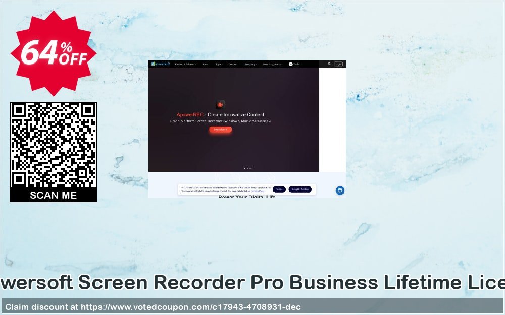 Apowersoft Screen Recorder Pro Business Lifetime Plan voted-on promotion codes