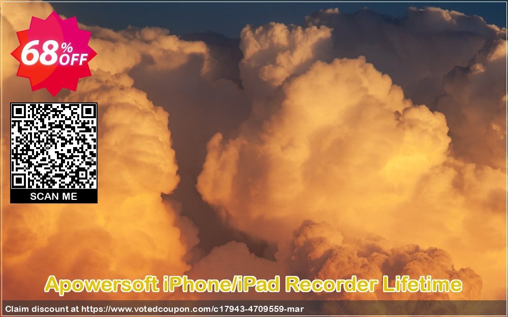 Apowersoft iPhone/iPad Recorder Lifetime Coupon, discount Apowersoft iPhone/iPad Recorder Personal License (Lifetime Subscription) awful discount code 2024. Promotion: wondrous offer code of Apowersoft iPhone/iPad Recorder Personal License (Lifetime Subscription) 2024