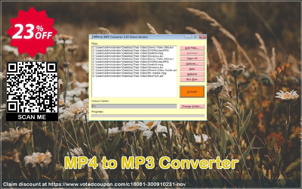 MP4 to MP3 Converter Coupon, discount Audio Converter Pro, M4P Converter, M4P to MP3 coupon (18081. Promotion: M4P to MP3 Converter for Mac discount (18081) Regnow: IVS-PAWG-PDII
