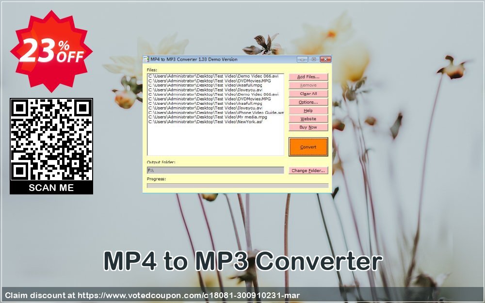 MP4 to MP3 Converter Coupon, discount Audio Converter Pro, M4P Converter, M4P to MP3 coupon (18081. Promotion: M4P to MP3 Converter for Mac discount (18081) Regnow: IVS-PAWG-PDII