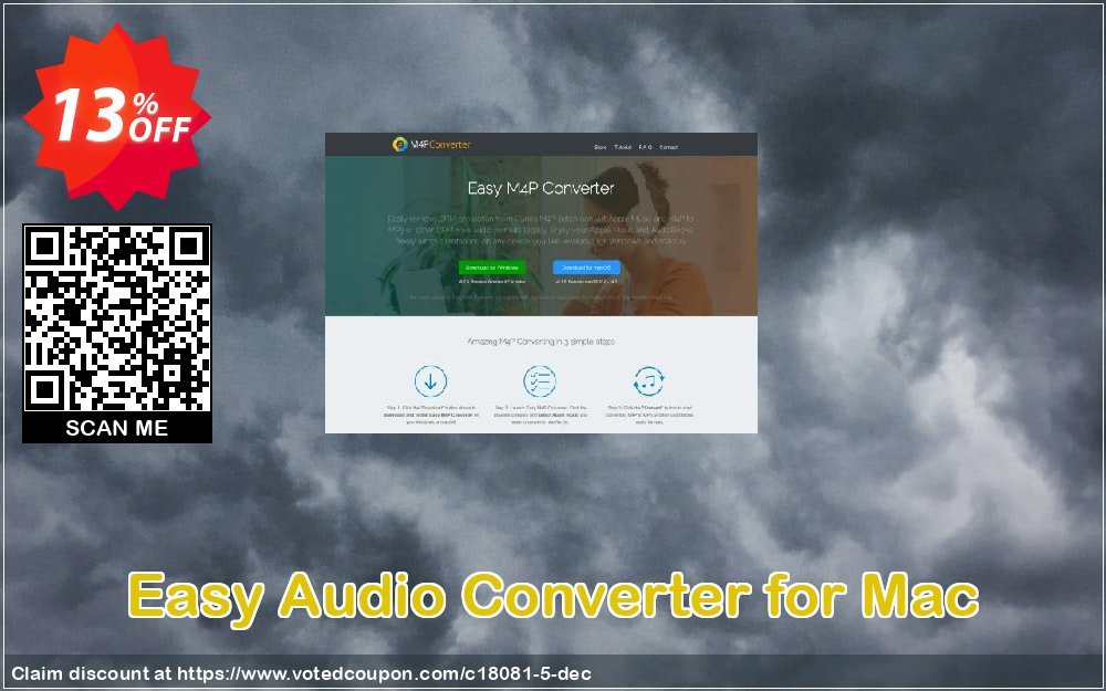 Easy Audio Converter for MAC Coupon, discount Audio Converter Pro, M4P Converter, M4P to MP3 coupon (18081. Promotion: Audio Converter discount (18081)