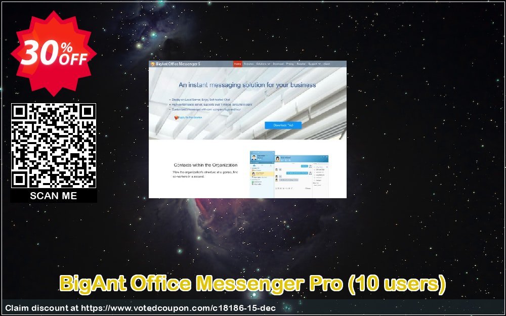 BigAnt Office Messenger Pro, 10 users  Coupon, discount up to 20 user license. Promotion: 