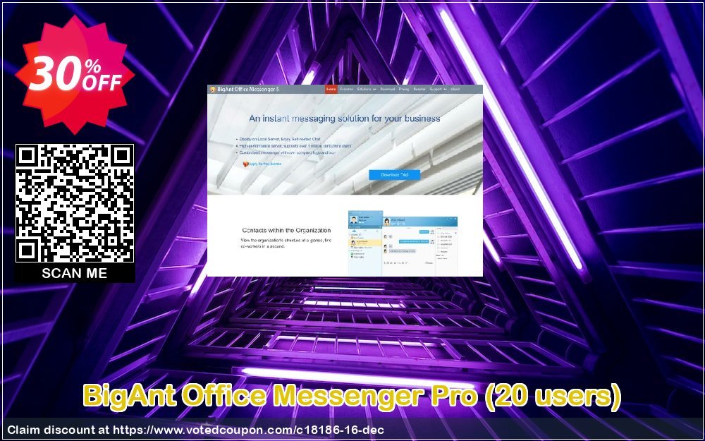 BigAnt Office Messenger Pro, 20 users  Coupon, discount up to 20 user license. Promotion: 