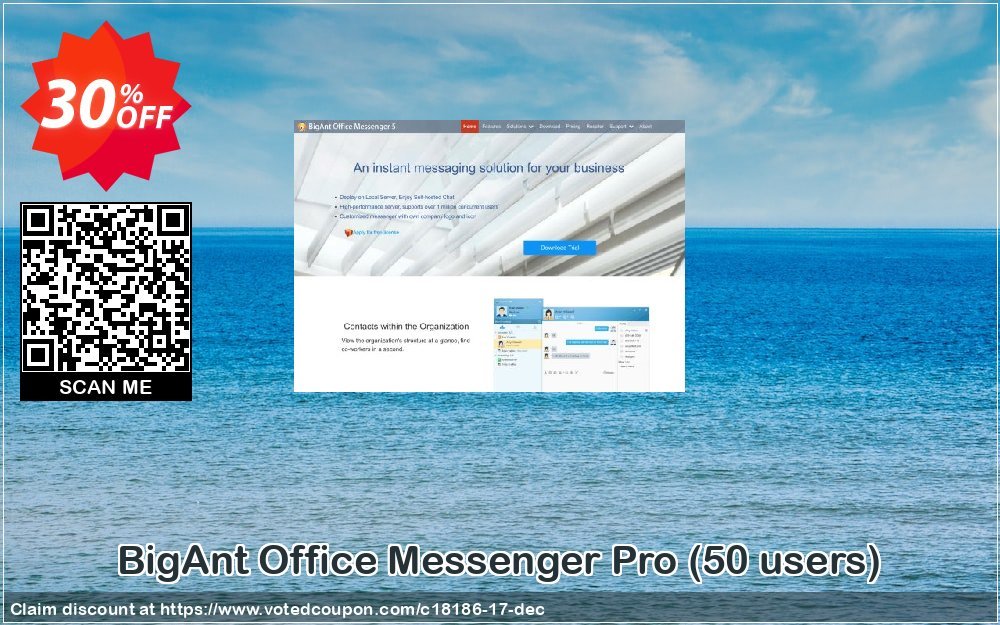 BigAnt Office Messenger Pro, 50 users  Coupon, discount up to 20 user license. Promotion: 