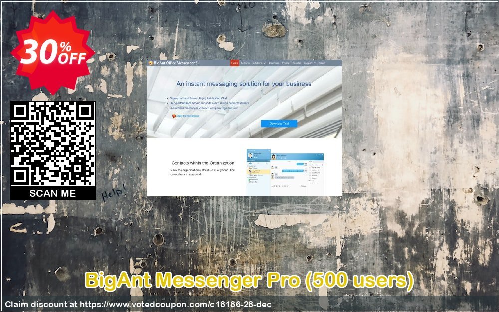BigAnt Messenger Pro, 500 users  Coupon, discount up to 20 user license. Promotion: 