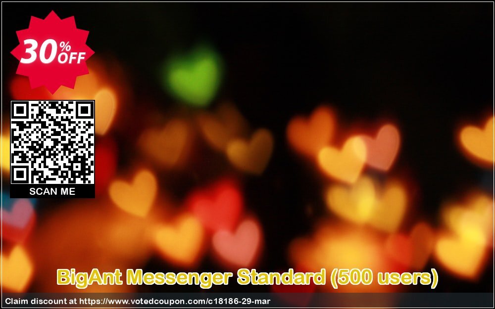 BigAnt Messenger Standard, 500 users  Coupon, discount up to 20 user license. Promotion: 