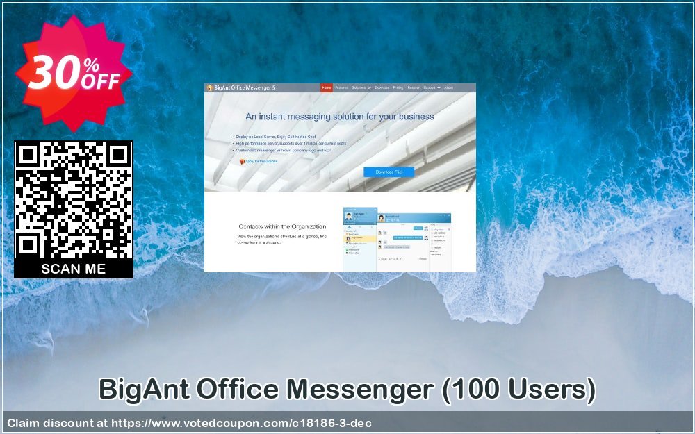 BigAnt Office Messenger, 100 Users  Coupon, discount up to 20 user license. Promotion: 
