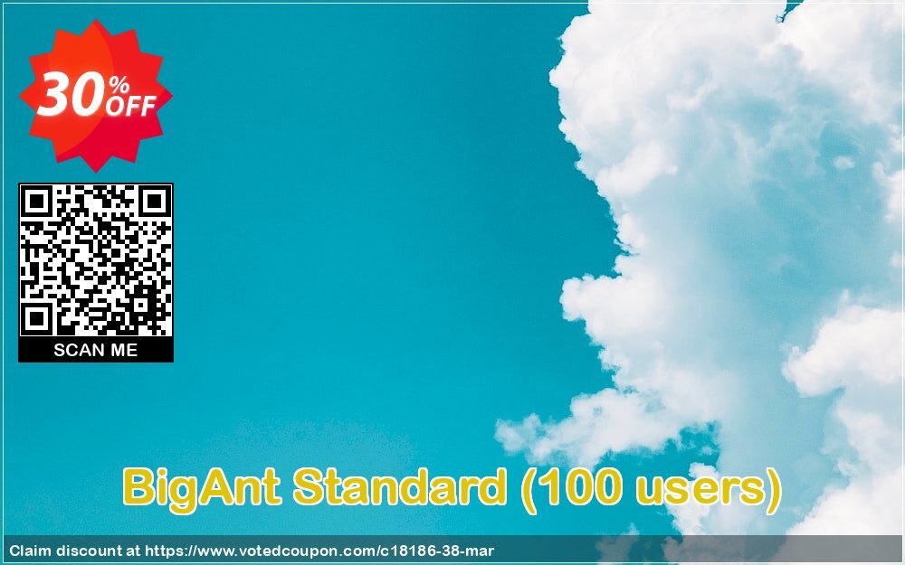 BigAnt Standard, 100 users  Coupon, discount up to 20 user license. Promotion: 