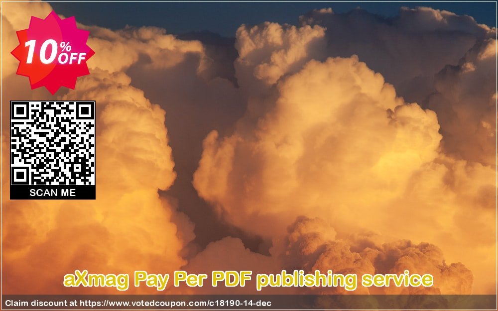 aXmag Pay Per PDF publishing service Coupon, discount 10% AXPDF Software LLC (18190). Promotion: Promo codes from AXPDF Software